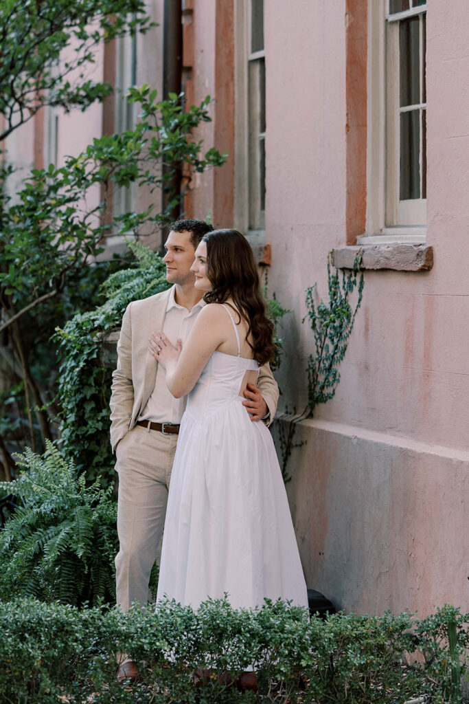 romantic engagement photos in savannah