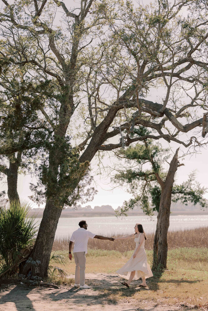 Boho Butterbean Beach Engagement Photos | A Playful Savannah Love Story
