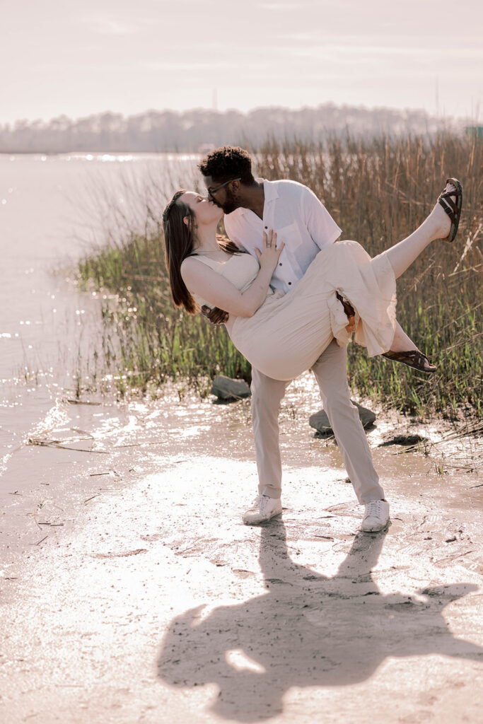 Boho Butterbean Beach Engagement Photos | A Playful Savannah Love Story