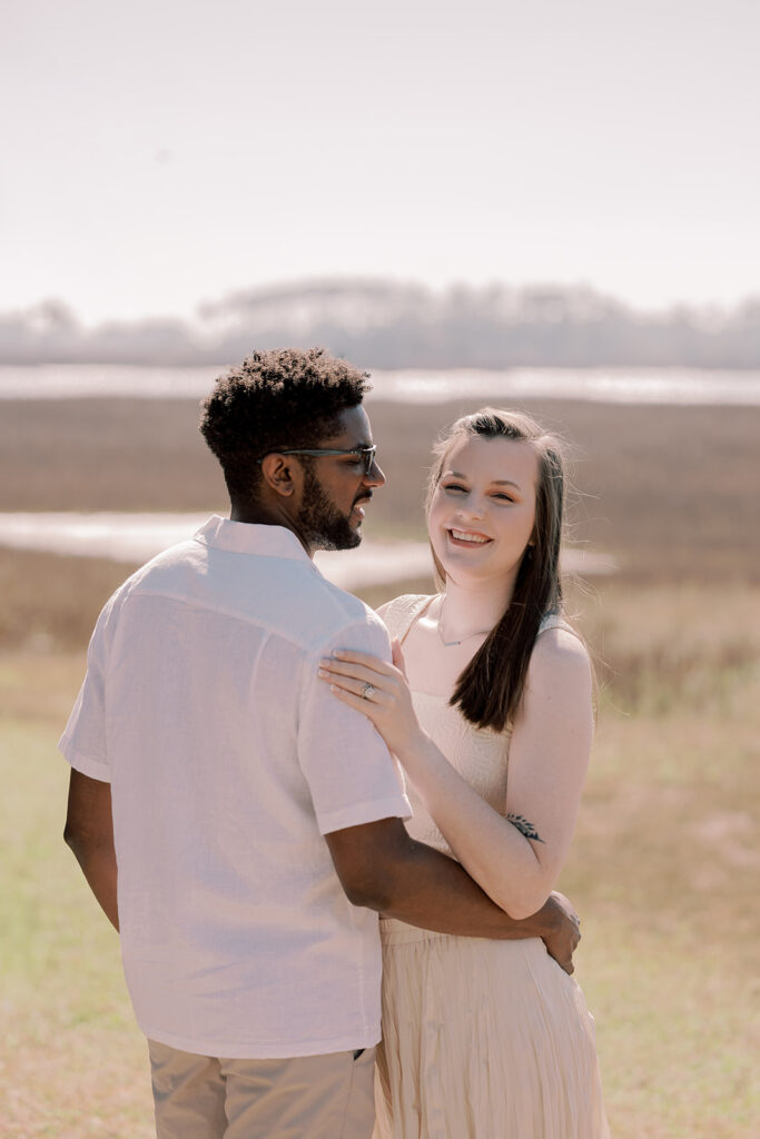 Newly engaged, couple at their dream photo shoot