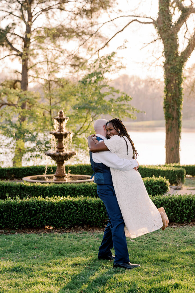 Romantic & Playful Engagement Photos at Tryphena’s Garden in Fort Valley, Georgia