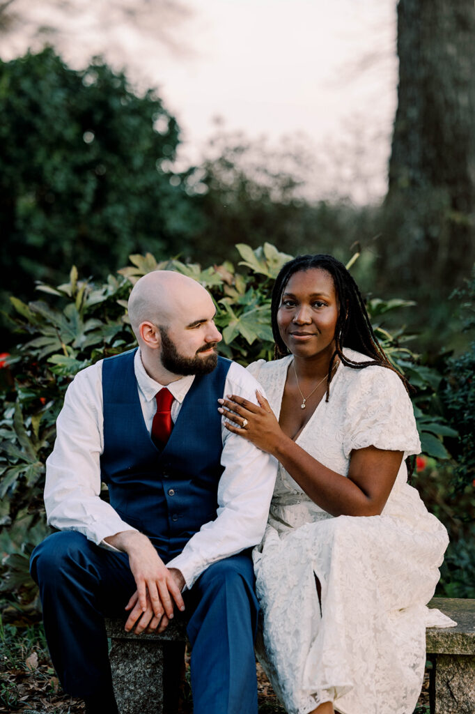 Romantic & Playful Engagement Photos at Tryphena’s Garden in Fort Valley, Georgia