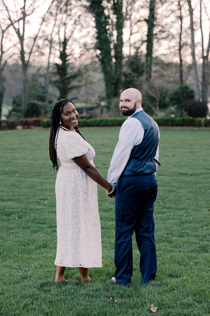Romantic & Playful Engagement Photos at Tryphena’s Garden in Fort Valley, Georgia