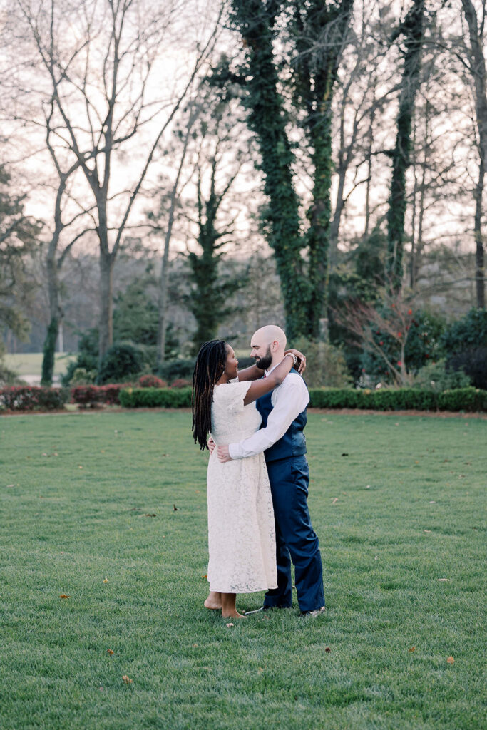 Romantic & Playful Engagement Photos at Tryphena’s Garden in Fort Valley, Georgia