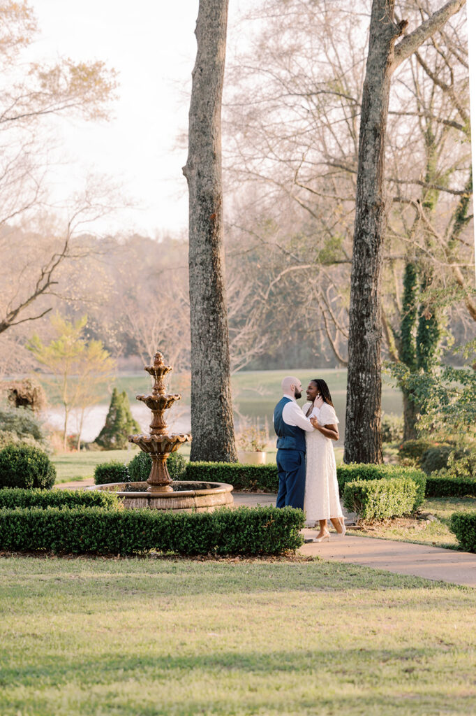 Couple dancing during their engagement session
