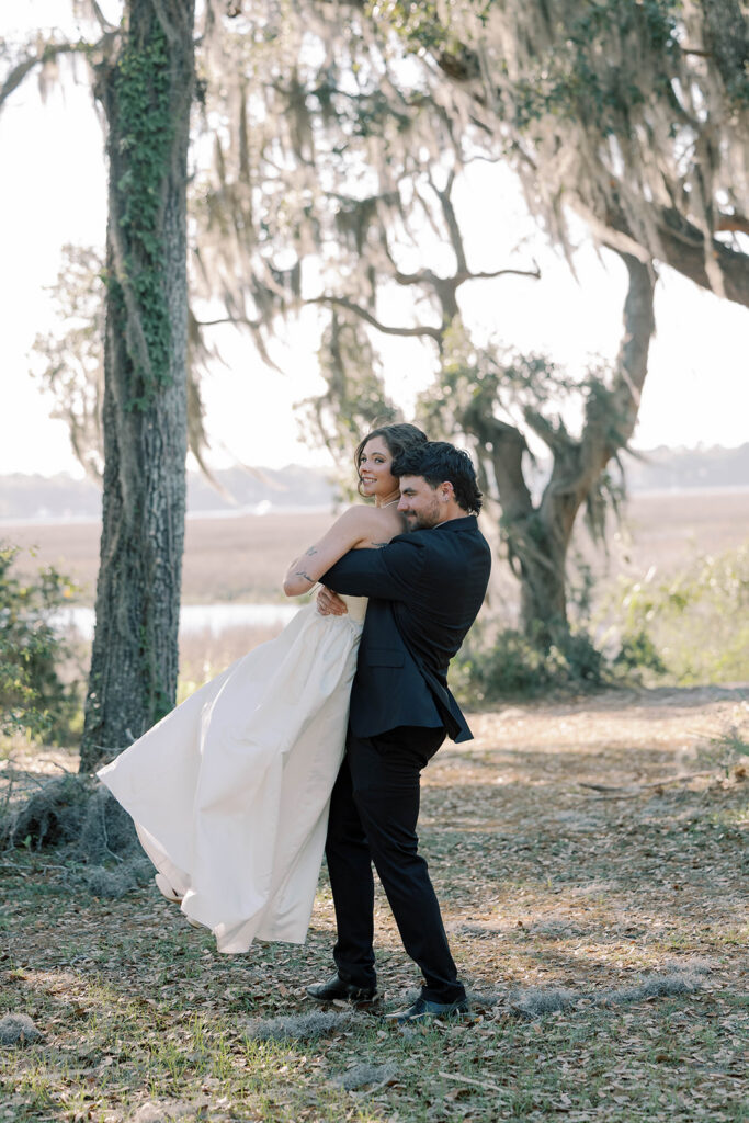 newlyweds at their dream bridal portraits