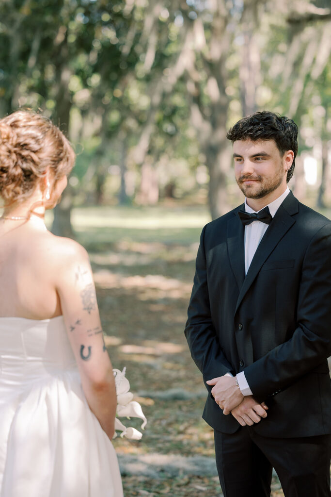 groom emotional during the elopement ceremony