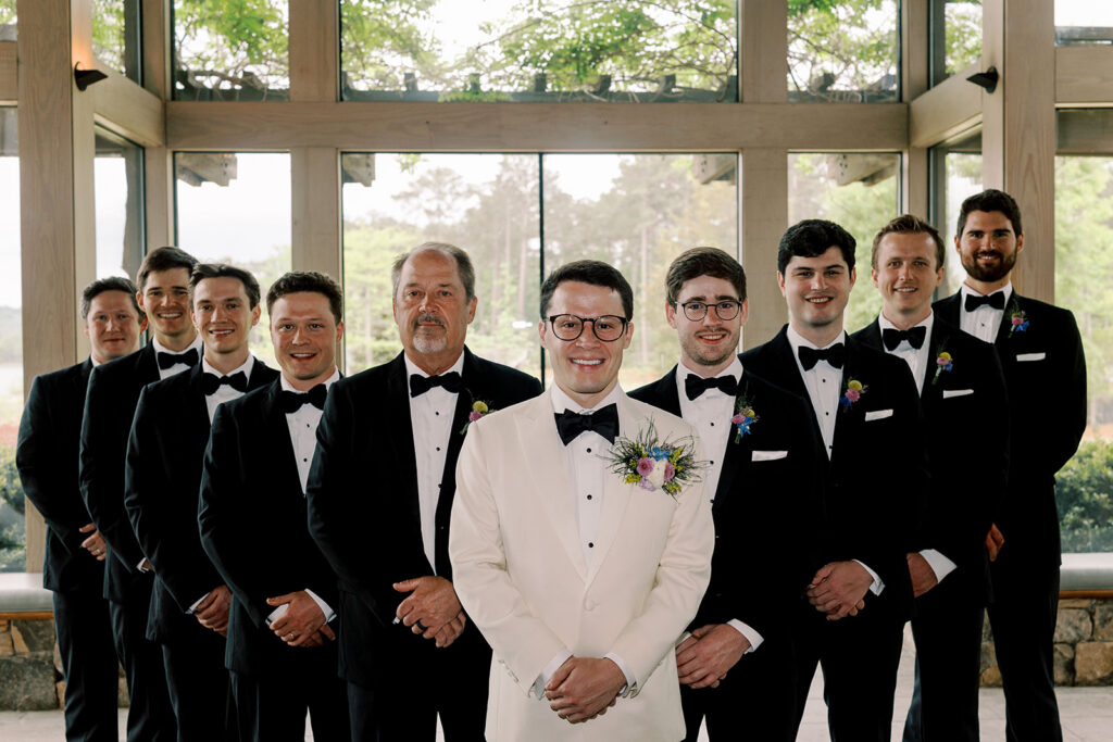 portrait of the groom and his friends