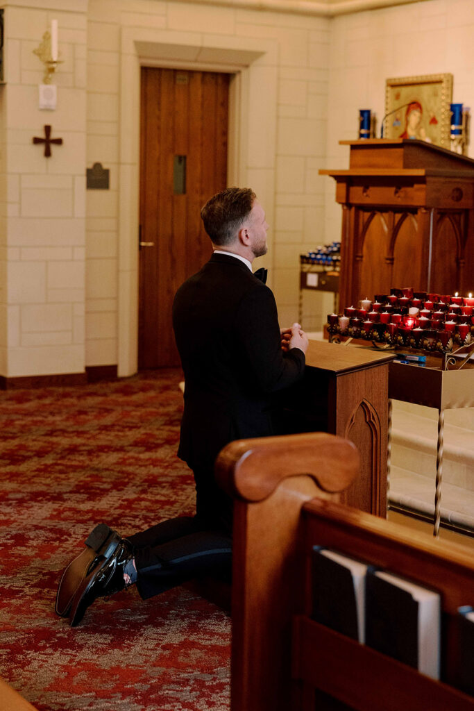 groom before his wedding ceremony