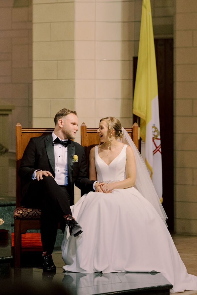 cute picture of the bride and groom at their wedding ceremony