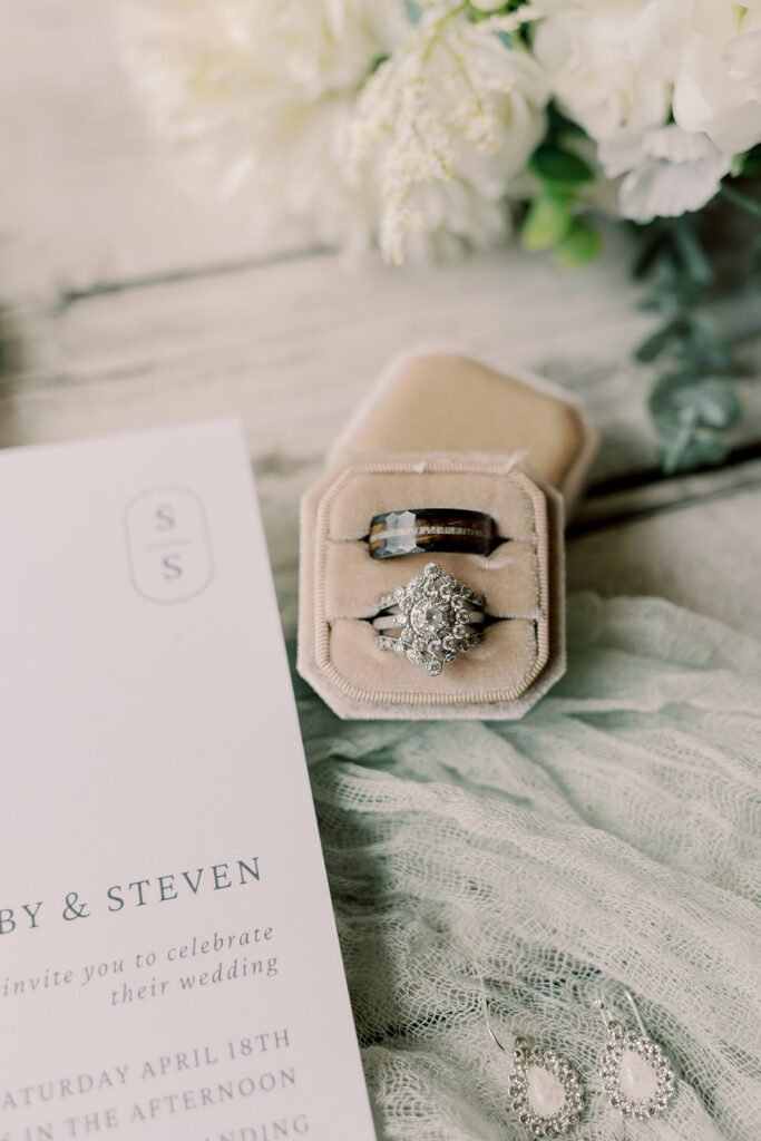 closeup shot of the wedding rings