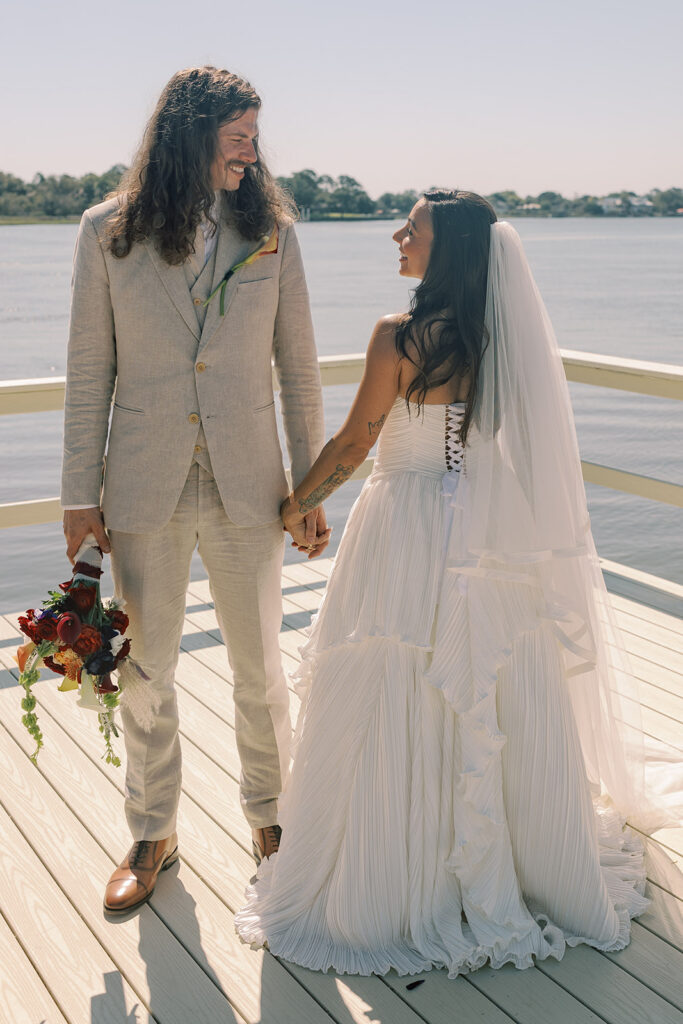 Intimate Tybee Island Elopement with Family on a Private Waterfront Dock