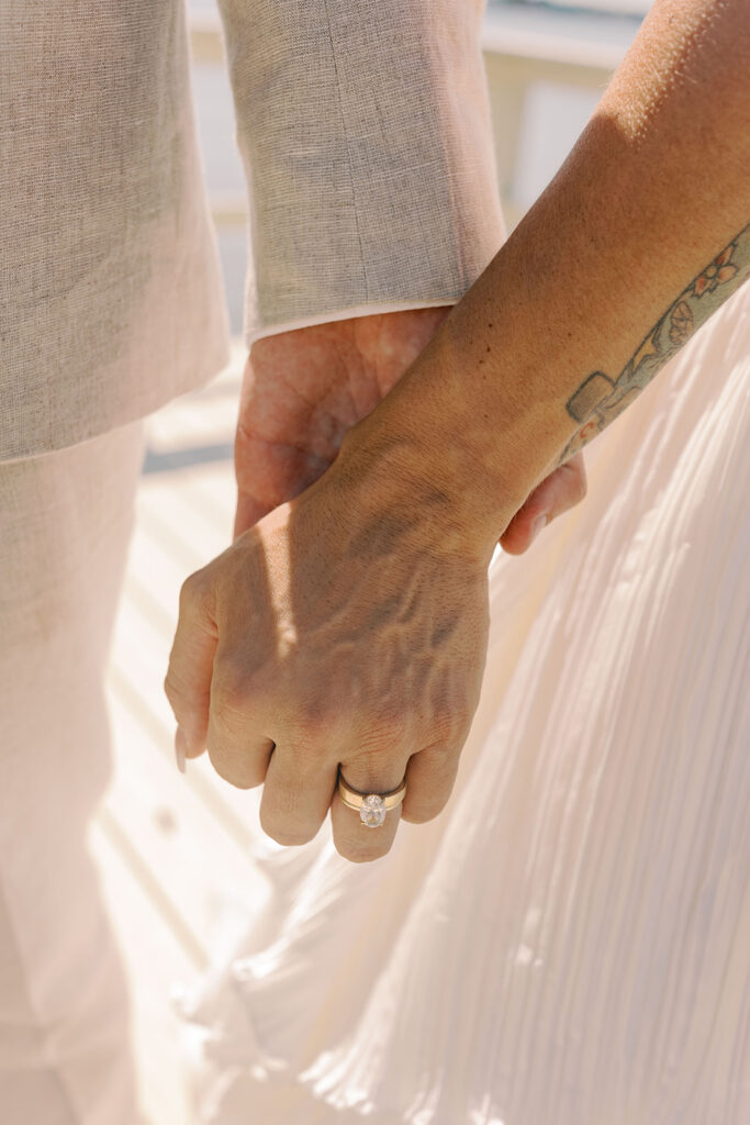 closeup shot of the wedding rings