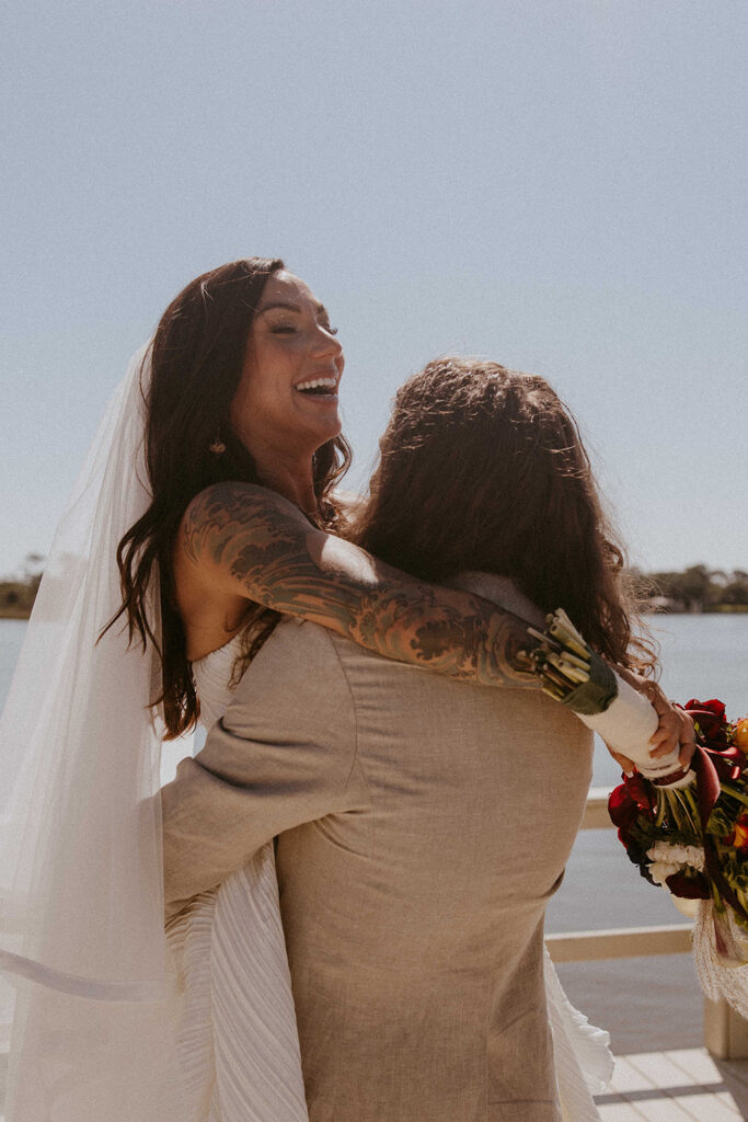 Intimate Tybee Island Elopement with Family on a Private Waterfront Dock