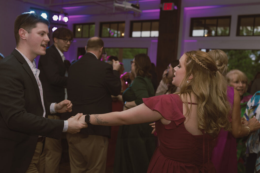 guests having the best time at the wedding reception party