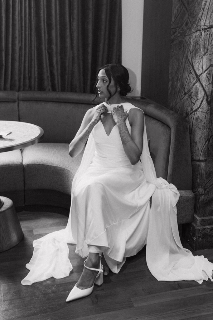 beautiful picture of the bride before her ceremony