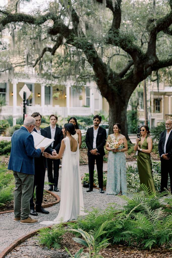 bride and groom emotional during their elopement ceremony in GA