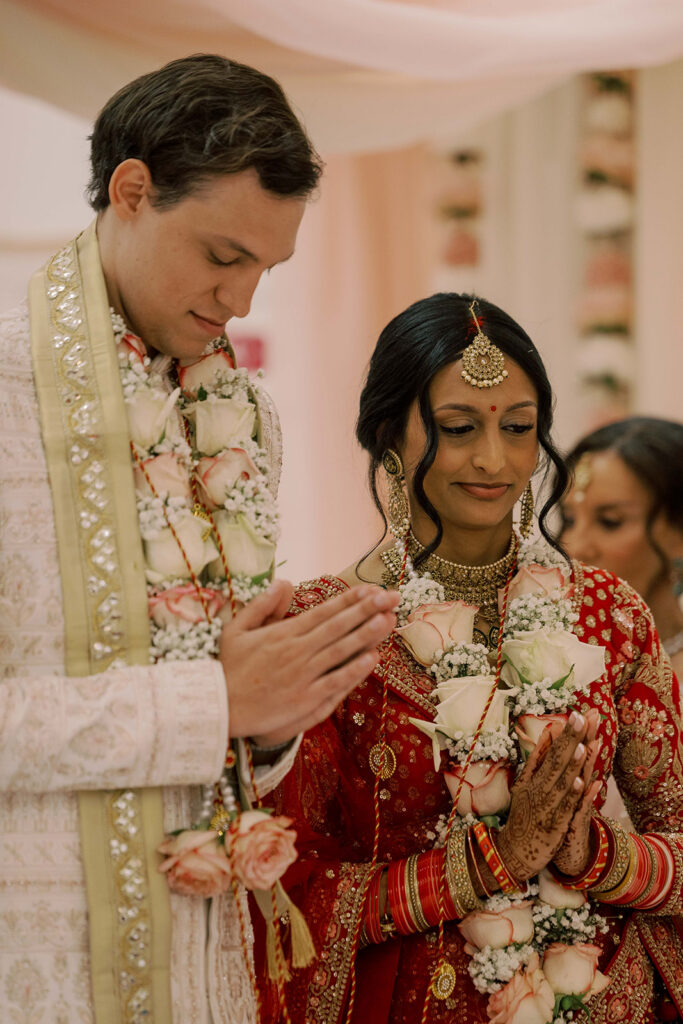 bride and groom at their romantic elopement cermony