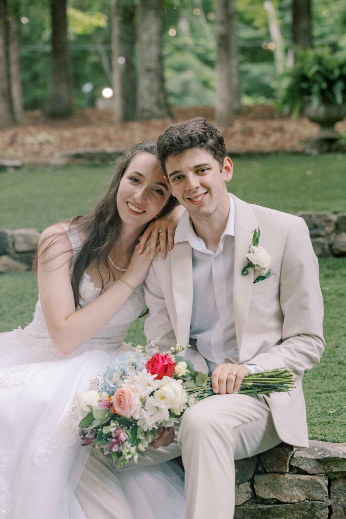 cute picture of the newlyweds at their dream wedding day
