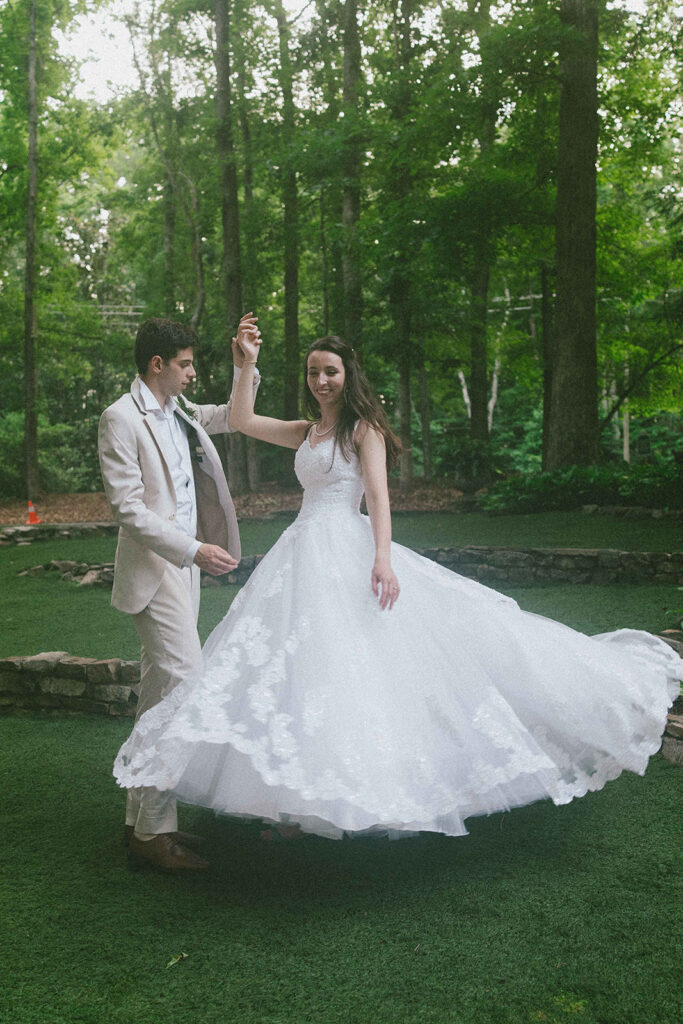 cute portrait of the newlyweds at their dream wedding day