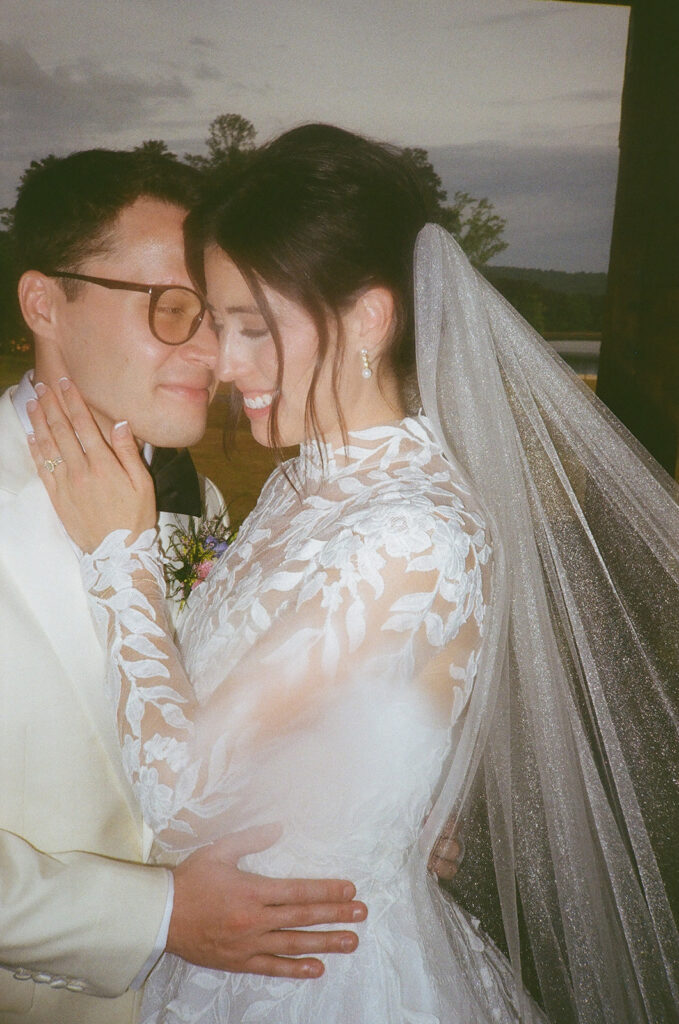 cute picture of the bride and groom at their dream wedding day