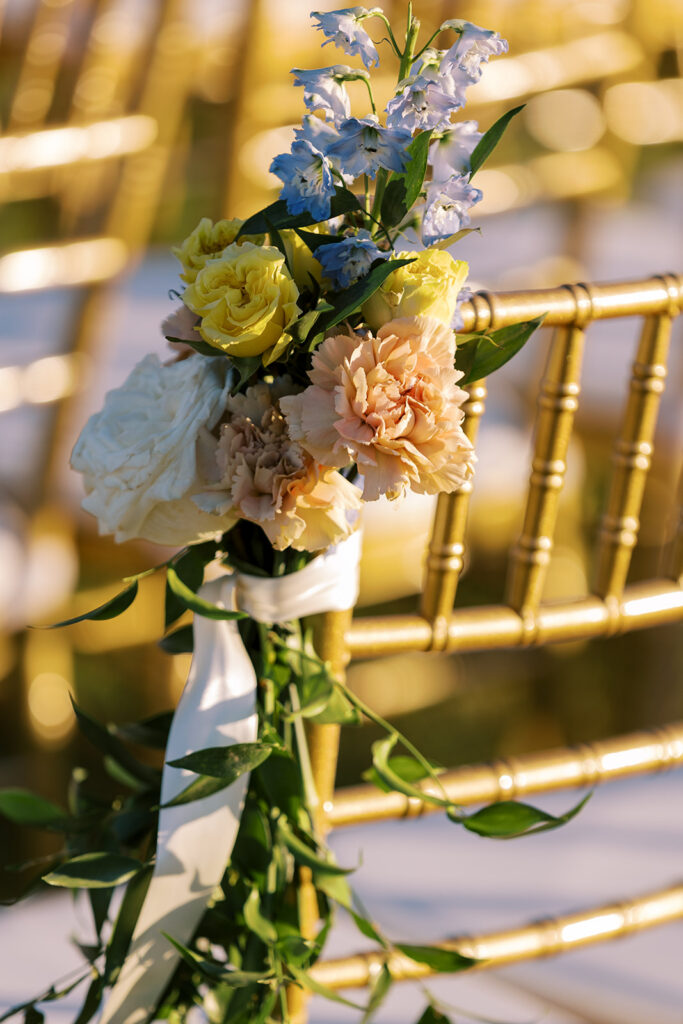 beautiful florals at the wedding ceremony