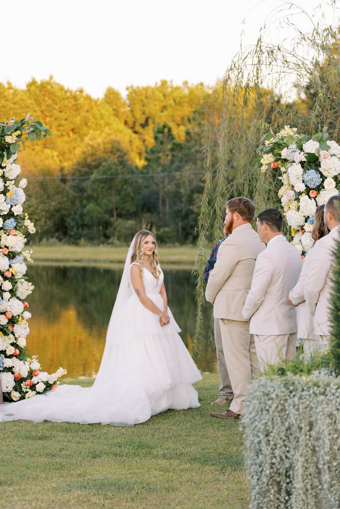 bride and groom emotional during their wedding ceremony
