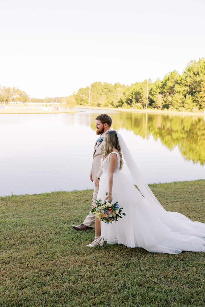 bride and groom at their dream bridal portraits