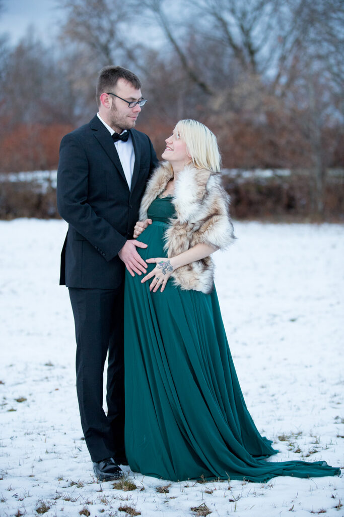 Happy couple at their dream maternity session