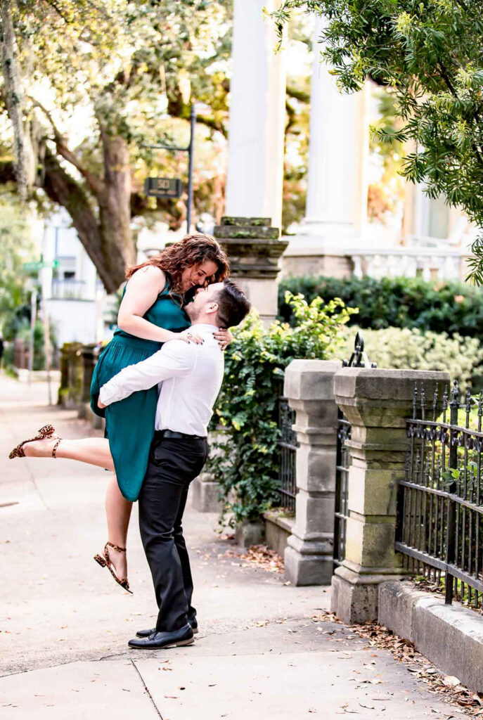 Romantic couple portraits in Savannah, Georgia