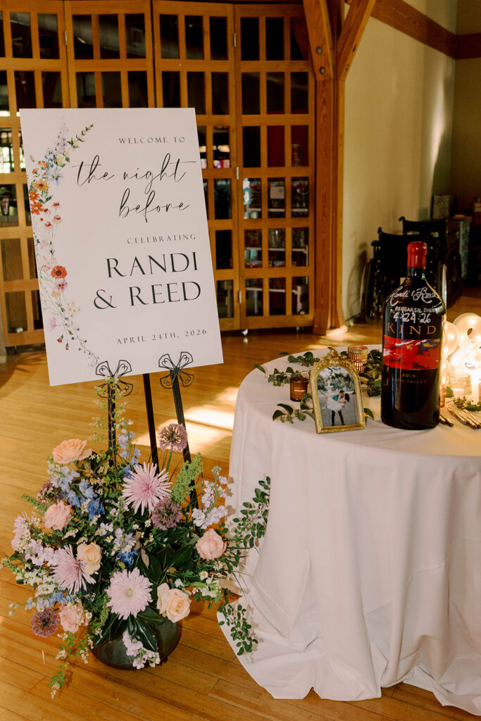 elegant and timeless rehearsal dinner decor