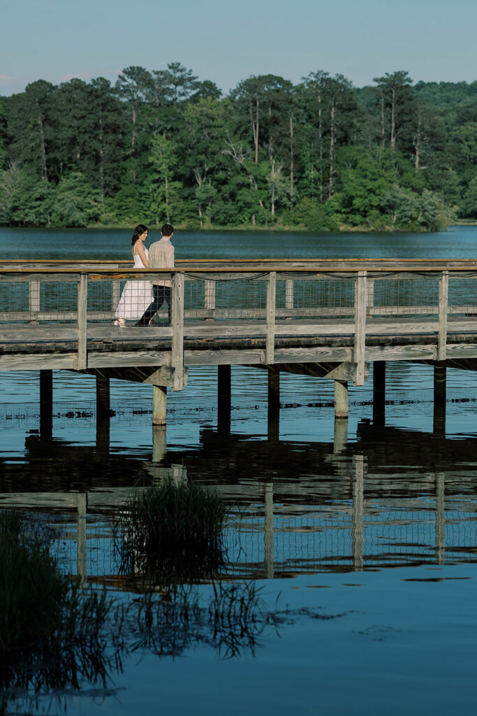 cute picture of the bride and groom during golden hour