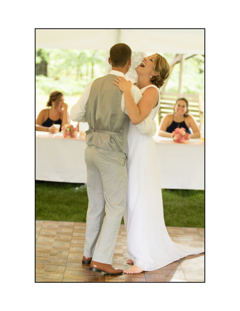 Bride and groom at their wedding reception