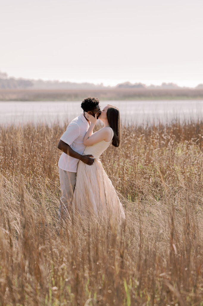 golden hour engagement portraits