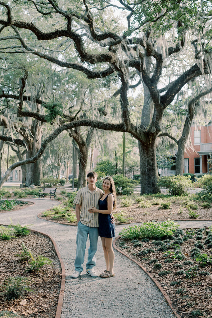 Playful Savannah Engagement Photos at Forsyth Park | Kelsey & Allen
