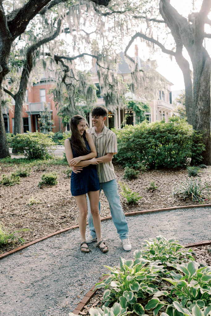 Playful Savannah Engagement Photos at Forsyth Park | Kelsey & Allen
