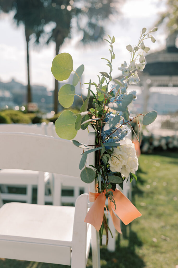 beautiful florals at the wedding ceremony