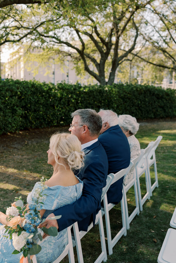 guests emotional during the wedding ceremony