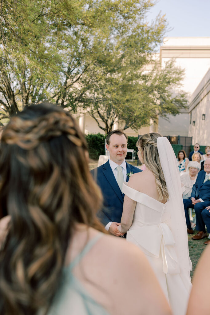 bride and groom at their intimate wedding ceremony